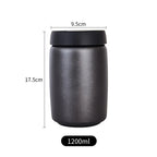 Stainless Steel Vacuum Sealed Coffee Canister 400–1200ml Vacuum Coffee Canister Richie's Black 1200ML