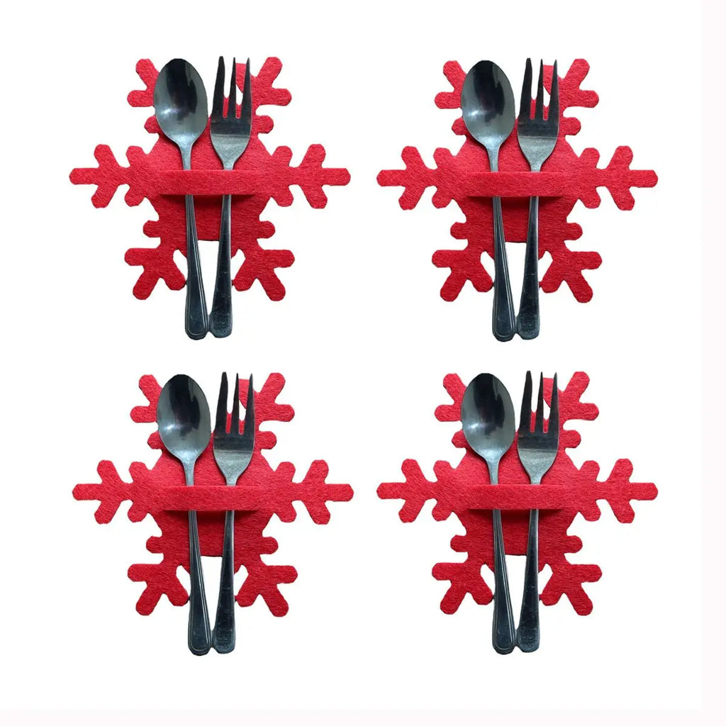 Christmas Cutlery Holder Bags | Festive Non-Woven Fabric 4 Pcs Cutlery Holder Bags Richie's 13