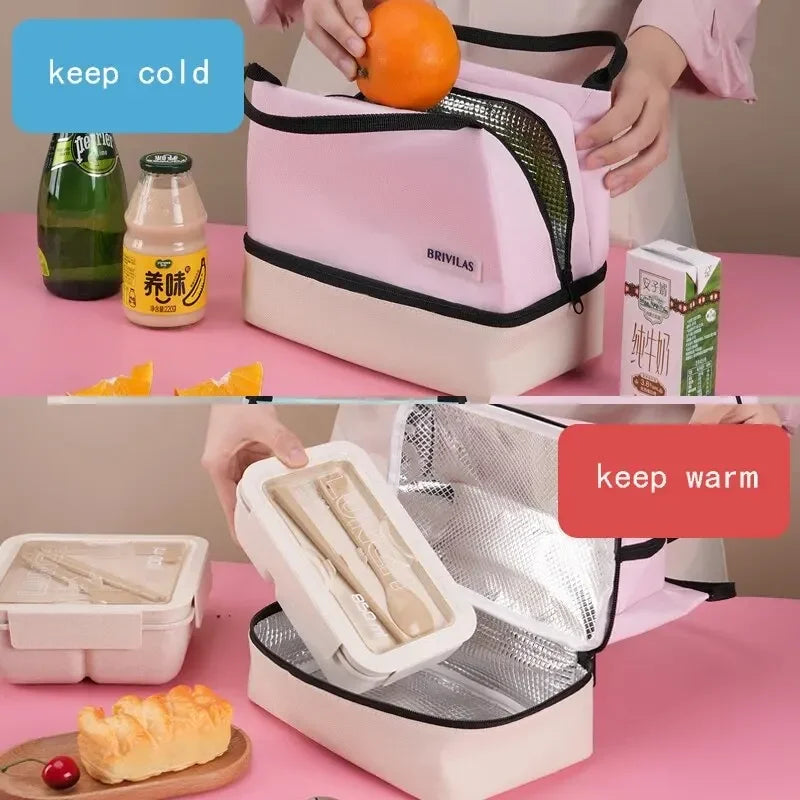 Insulated Lunch Bag with Pocket – Reusable Cooler Tote Insulated Lunch Bag Richie's