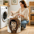 Boho Quilted Laundry Basket with Handles – Large Floral Hamper Laundry Hamper Basket Richie's
