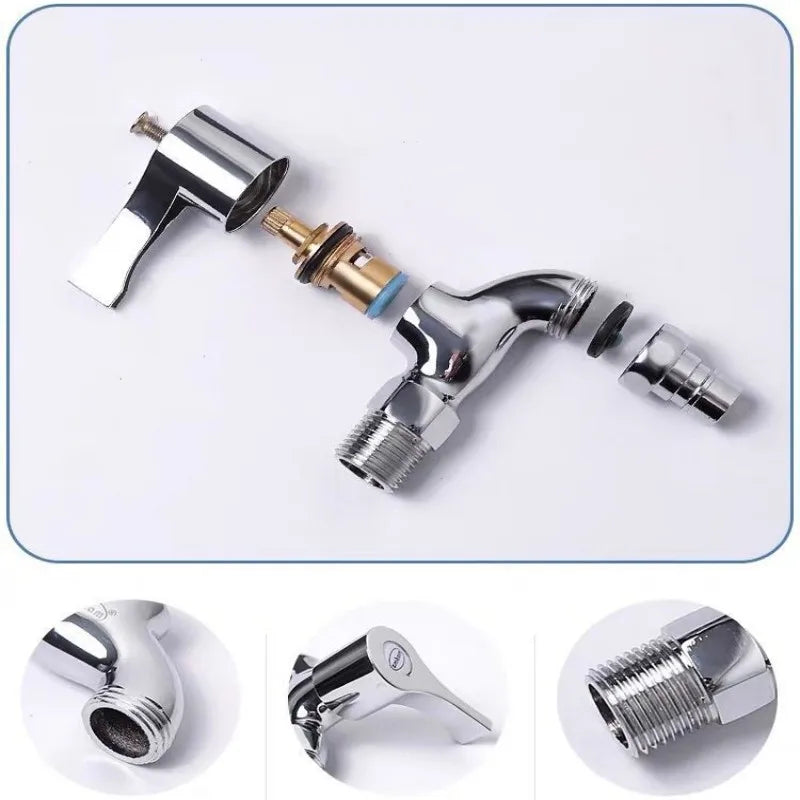 Double-Ended Brass Washing Machine Faucet – 4-Point Wall Mount Washing Machine Faucet Richie's