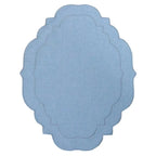 Cotton Linen Embroidered Placemats 45×35cm Anti-Slip Dining Linen Placemats Richie's Sky Blue L