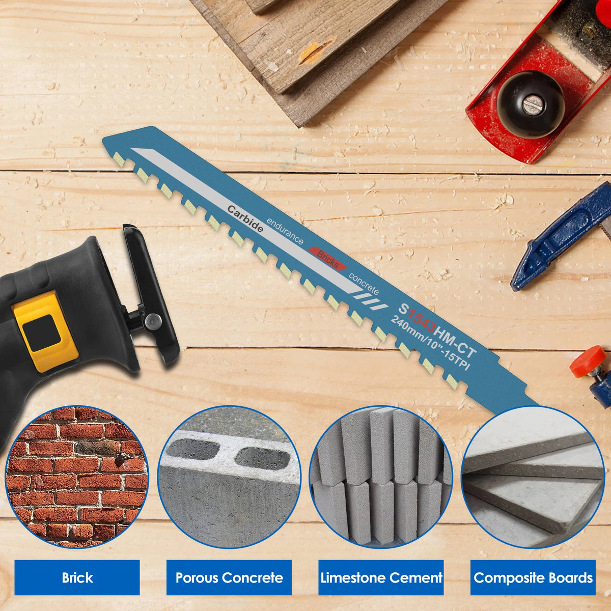 10" Tungsten Carbide Reciprocating Saw Blade – Masonry & Concrete Reciprocating Saw Blade Richie's