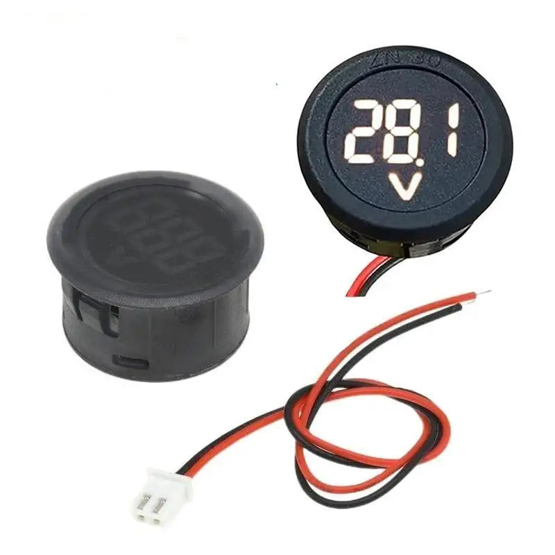 Round LED Digital Voltmeter DC 4-100V – Car Motorcycle Boat RV Digital Voltmeter Richie's White