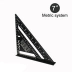 7-Inch Aluminum Triangle Ruler – Metric & Imperial Woodworking Tool Woodworking Angle Ruler Richie's black-metric