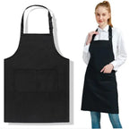 Waterproof Canvas Apron Large Pocket – Adjustable Unisex Black Work Apron Richie's