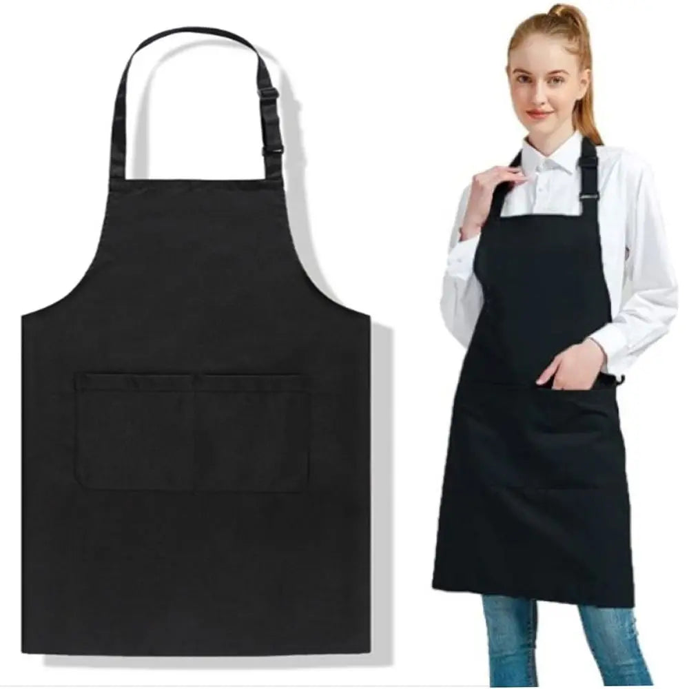 Waterproof Canvas Apron Large Pocket – Adjustable Unisex Black Work Apron Richie's