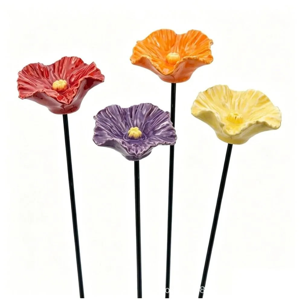 Resin Flower Bee & Bird Water Feeder Garden Stake Décor Garden Water Feeder Richie's 4Pcs Set