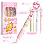 4-Pack Retractable Black Gel Pens | 0.5mm Fine Tip Soft Grip Gel Pen Set Richie's