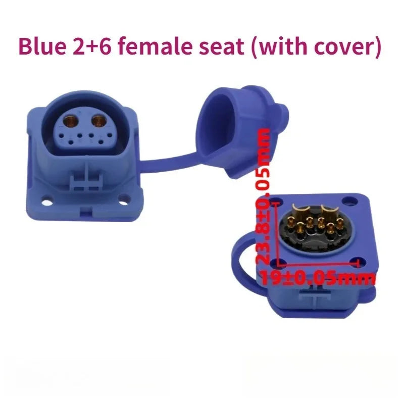 Iron Tower M28 Male Elbow EV Charging Waterproof Connector EV Charging Connector Richie's Blue Seat 1PCS