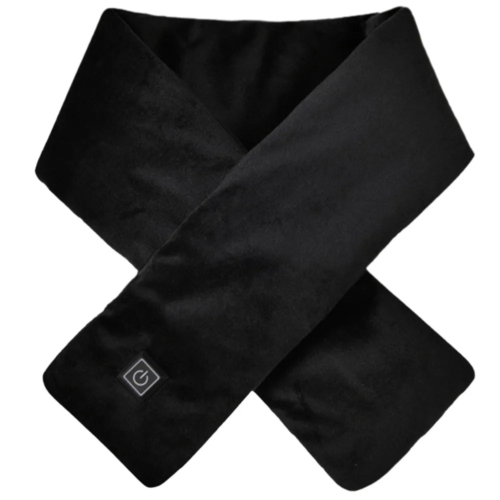 USB Electric Heated Scarf – Thermal Neck Wrap for Outdoor Use Electric Heated Scarf Richie's black