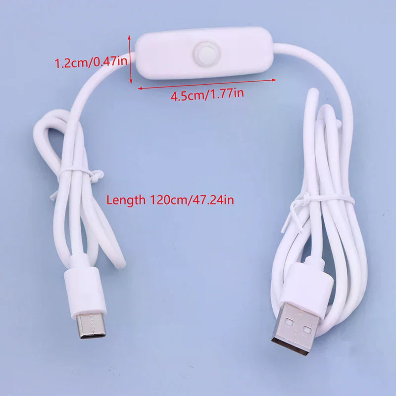 USB to Type-C Switch Cable 1.2M DC 5V 2A Power Supply Wire USB Switch Cable Richie's