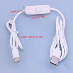 USB to Type-C Switch Cable 1.2M DC 5V 2A Power Supply Wire USB Switch Cable Richie's