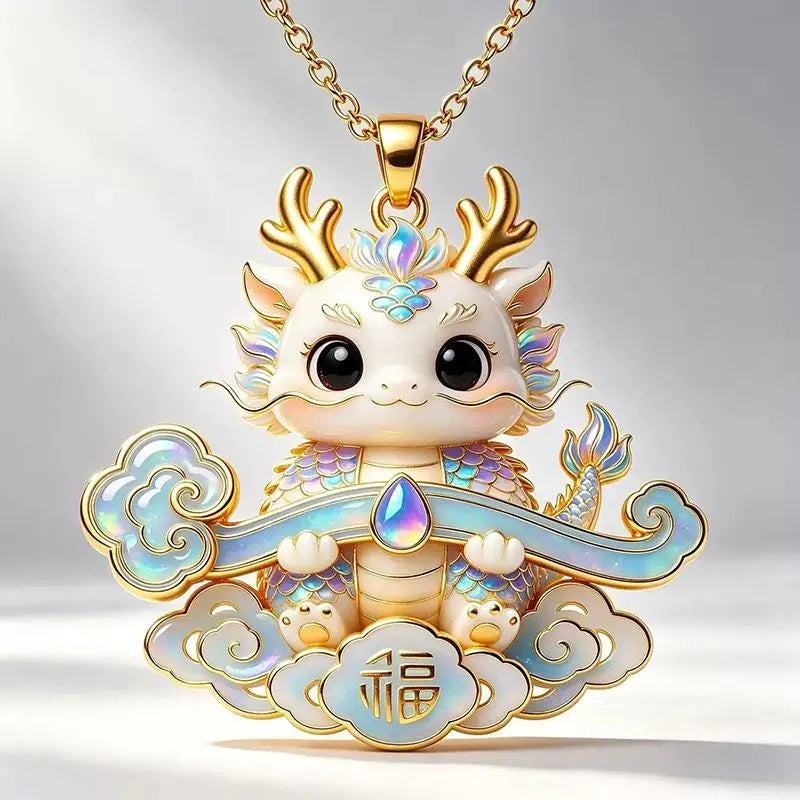 Nine-Tailed Fox Enamel Pendant Necklace | Chinese Mythology Enamel Pendant Necklace Richie's A15