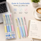 Silent Click Retractable Gel Pens 4-Pack | 0.5mm Black Ink Gel Ink Pens Richie's