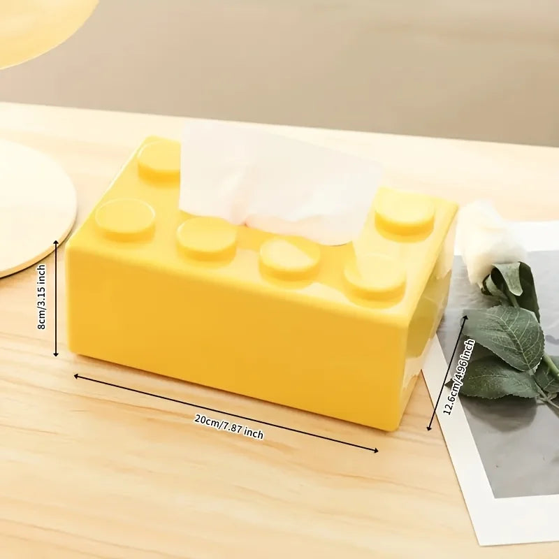 Building Block Tissue Box Plastic Organizer – Bright Colors Tissue Box Holder Richie's