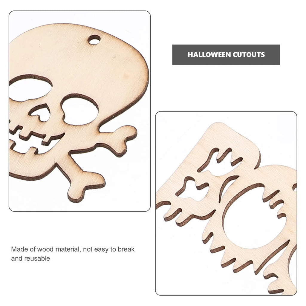 60Pcs Blank Wood Slices Halloween DIY Craft Cutouts & Ornaments DIY Wood Craft Kit Richie's