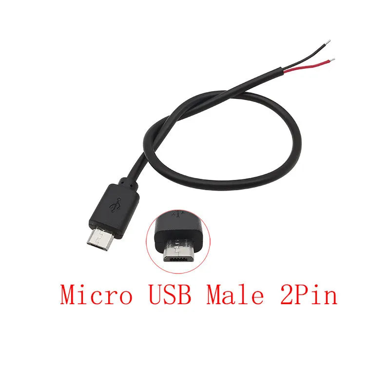 USB Connector Cable Micro USB Type C USB 2.0 A Male Female DIY USB Connector Cable Richie's Micro Male 2Pin 1M 1Pcs