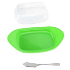 Boat-Shaped Butter Box with Lid & Stainless Steel Spreader Butter Storage Box Richie's Green