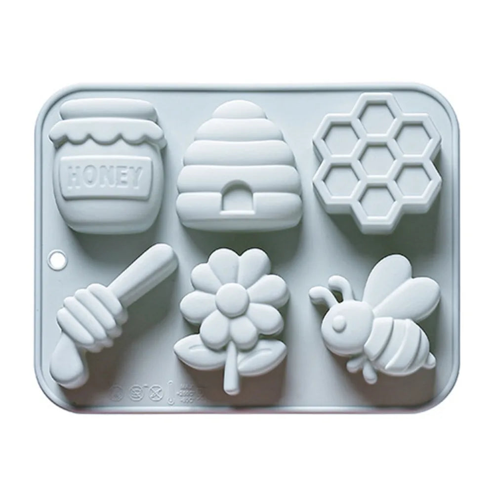 Bee Theme Silicone Baking Mold – 6 Cavity Non-Stick Chocolate Silicone Baking Mold Richie's Blue