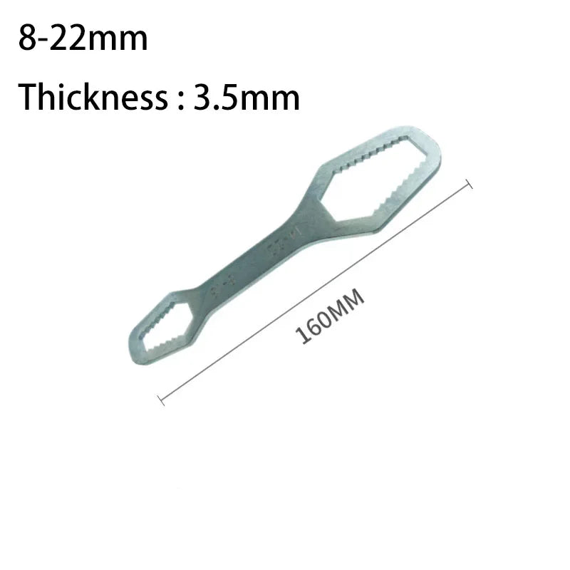 Universal Double-Head Self-Tightening Adjustable Wrench | FATCOOL Adjustable Wrench Richie's 8-22 3.5mm Silver