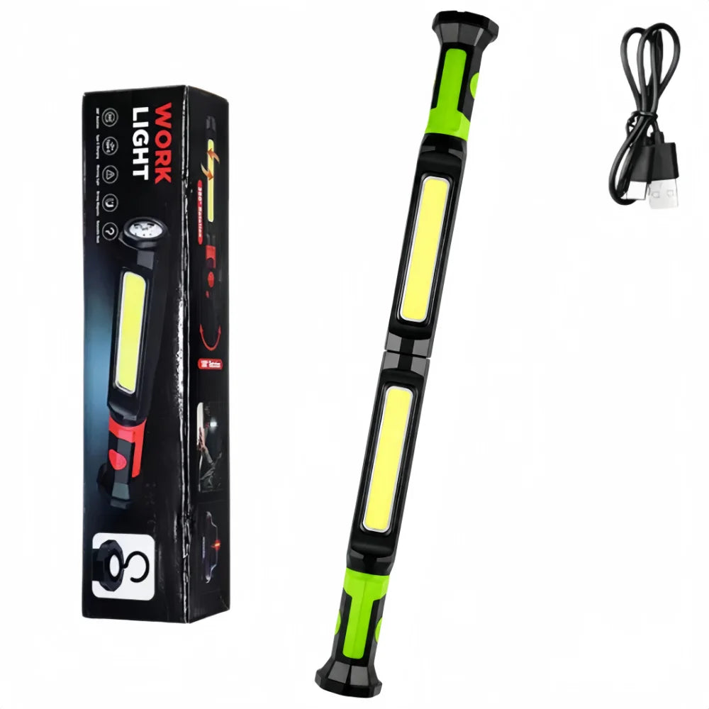 Magnetic Rechargeable COB LED Work Light – IPX4 Waterproof LED Work Light Richie's Double Headed-Green