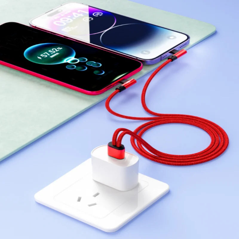 2-in-1 USB-C Nylon Braided Fast Charging Cable – L-Elbow 1.2M USB Charging Cable Richie's
