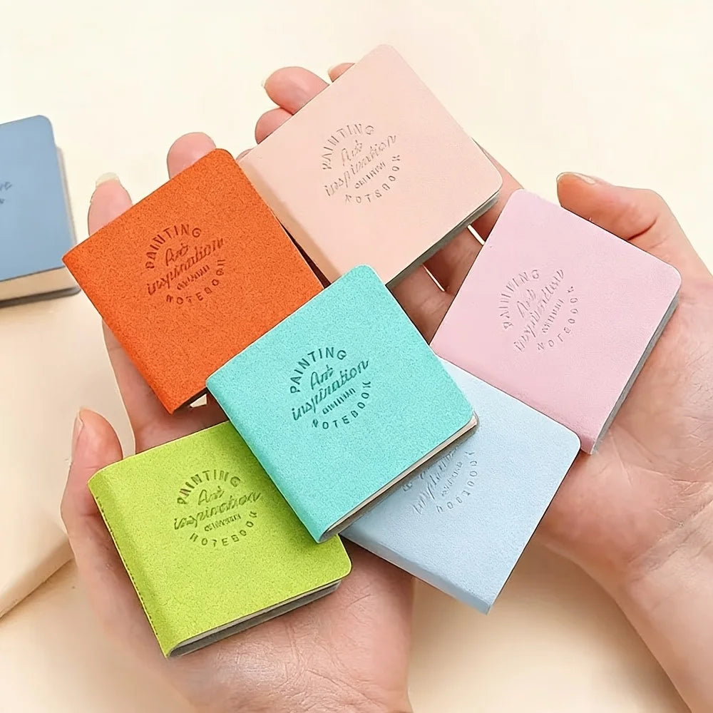 3-Pack Mini Watercolor Sketchbooks 2x2" – 48 Sheets Faux Leather Watercolor Sketchbook Set Richie's