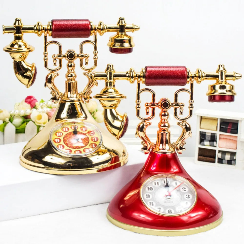 Retro Telephone Alarm Clock – European Style Desk Ornament Decorative Alarm Clock Richie's