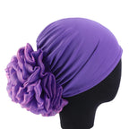 Women's Ruffle Flower Turban Hat – Headscarf & Sleep Cap Women's Turban Hat Richie's Purple
