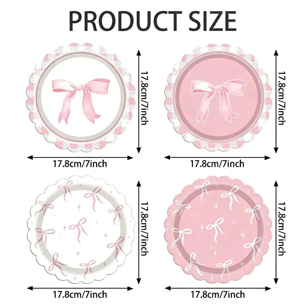 10pcs Pink Cherry Disposable Paper Plates 7 Inch Party Disposable Paper Plates Richie's