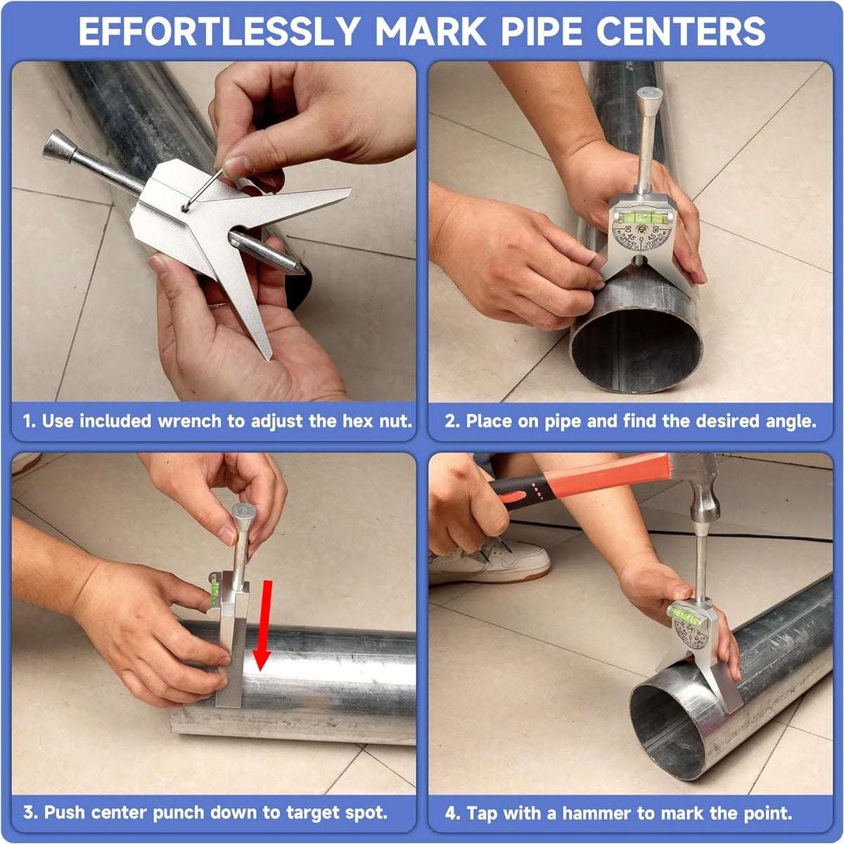 Y-Type 4-Inch Pipe Center Finder & Tube Marking Tool Pipe Centering Tool Richie's