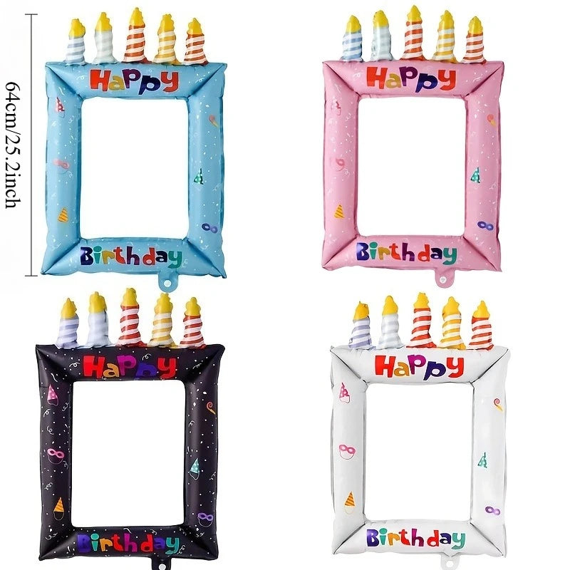 2pcs Birthday Photo Frame Balloons – Selfie Booth Party Props Party Balloon Props Richie's