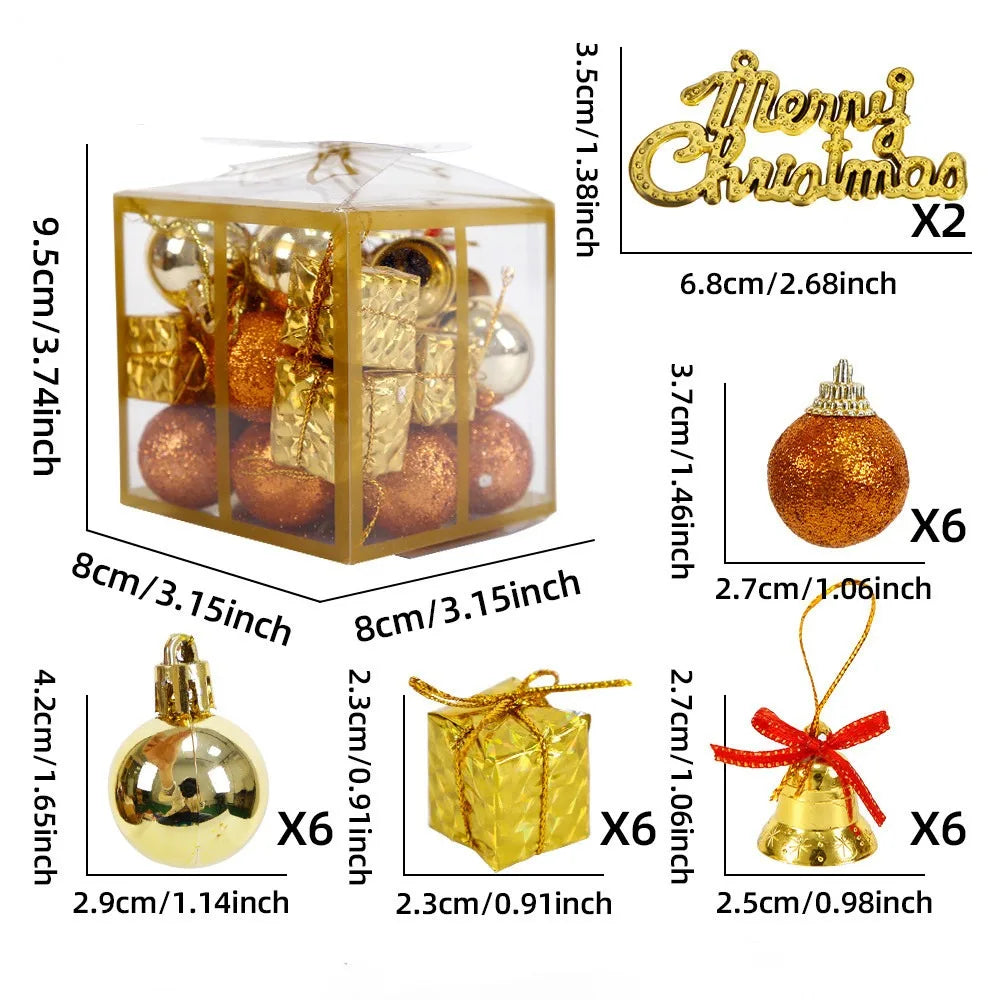 26/32 Pcs Multicolor Christmas Ornaments – Balls, Bells & Gift Boxes Christmas Ornament Set Richie's 26PCS-Gold