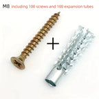 50/100PCS Metal Wall Anchors & Self-Tapping Expansion Screw Kit Wall Anchor Screw Kit Richie's M8 100PCS