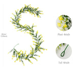 132-Flower Artificial Eucalyptus Vine – Faux Floral Wall Decor Artificial Floral Vine Richie's Yellow