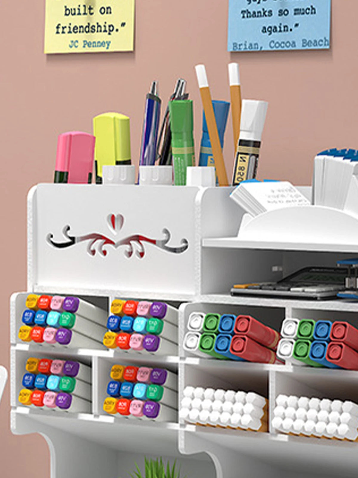 Desktop Pen Holder with Drawer | Multifunctional Desk Organizer Desk Pen Organizer Richie's