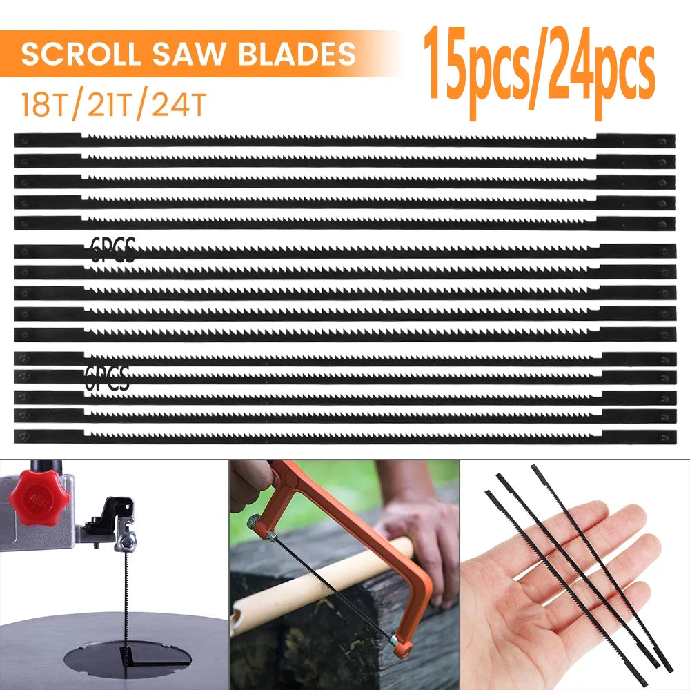 15/24 PCS Scroll Saw Blades Kit – Wood Plastic Foam DIY Scroll Saw Blades Richie's