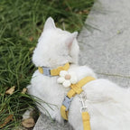 Adjustable Breathable Mesh Cat & Small Dog Harness + Leash Set Pet Harness Set Richie's Yellow M