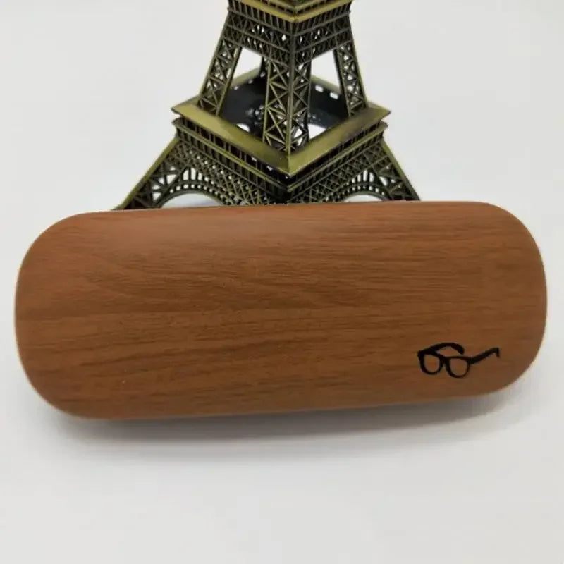 Wood Grain Hard Shell Glasses Case – PU Leather Eyeglass Box Eyeglass Case Richie's