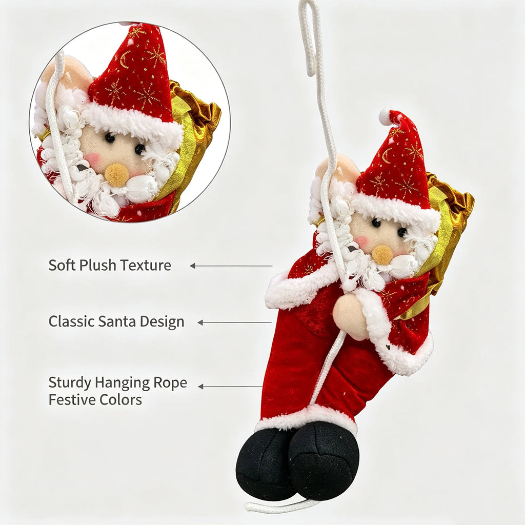 Santa Claus Climbing Rope Doll Christmas Ornament – Red Christmas Ornament Richie's
