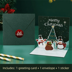 3D Pop-Up Christmas Greeting Card | Festive Postcard Christmas Greeting Card Richie's Style C