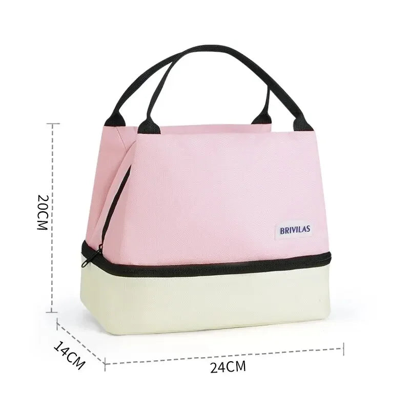 Insulated Lunch Bag with Pocket – Reusable Cooler Tote Insulated Lunch Bag Richie's Pink