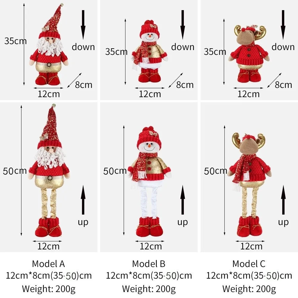 50CM Telescopic Christmas Snowman & Reindeer Plush Ornament Christmas Plush Ornament Richie's