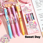 4 Erasable Gel Pens 0.5mm Cartoon Design | School Supplies Erasable Gel Pens Richie's pink