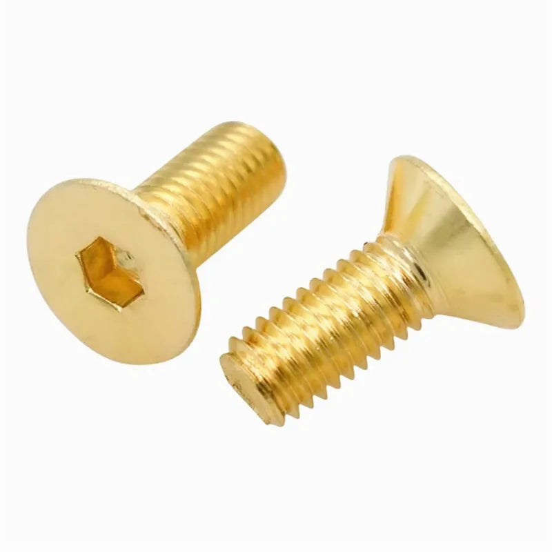 Pure Brass DIN7991 Hex Socket Countersunk Screws M2–M10 Brass Machine Screws Richie's