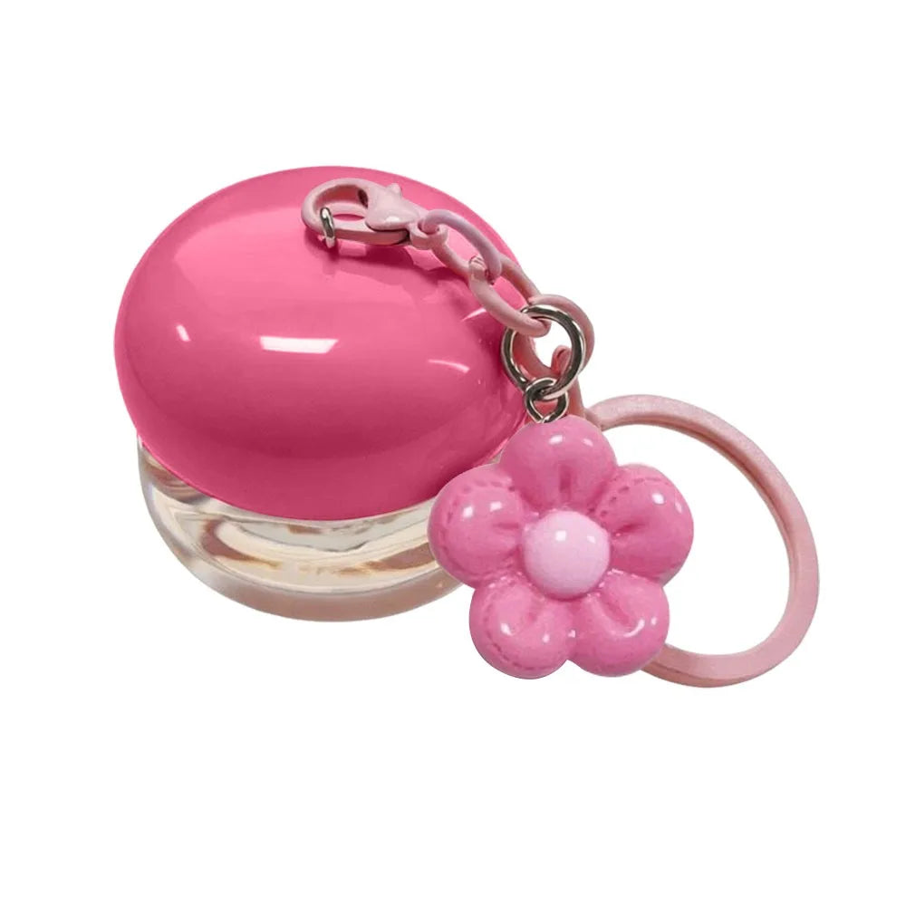 Refillable Mini Lip Balm Jar 5g with Keychain Pendant Lip Balm Container Richie's Rose Red