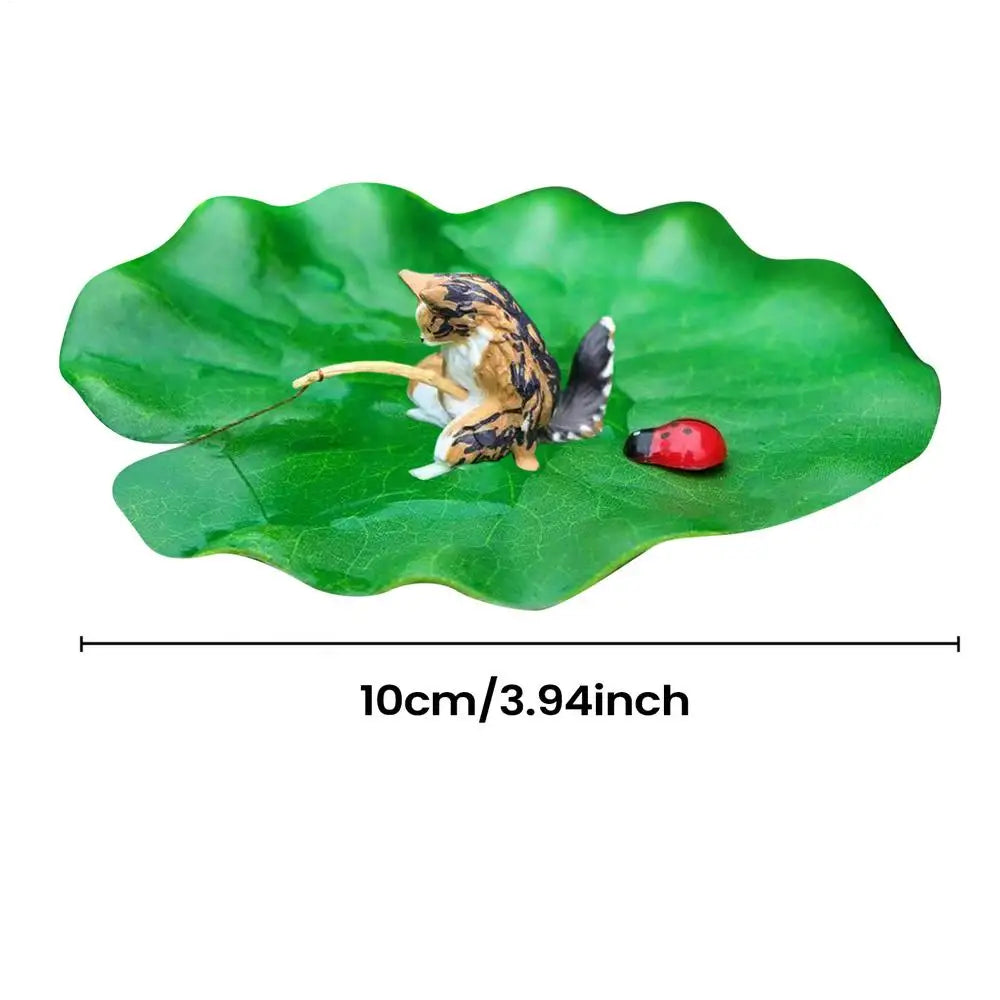 Floating Cat Fishing Aquarium Ornament – Resin Betta Tank Decor Aquarium Ornament Richie's 07