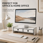Monitor Riser with 2 Storage Drawers – Desk Organizer Stand Monitor Riser Stand Richie's