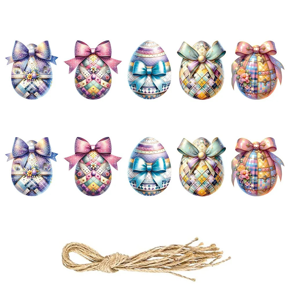 10pcs Easter Egg Hang Tags Rabbit Party Gift Labels 2026 Easter Hang Tags Richie's 1set
